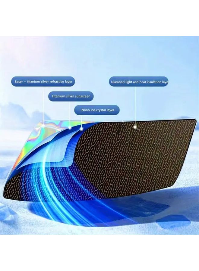 Toyota Tundra 5 Ply Foldable Car Sun Barrier Laser Cut Thermal Curtain Heat Resistant - Image 5